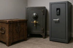 Evolución de cajas fuertes de cofres antiguos a biometría moderna