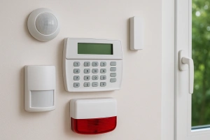 diagrama de un sistema de alarma contra robo detallado