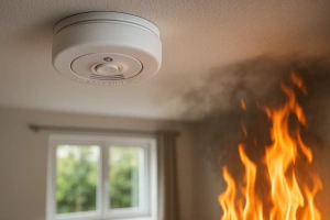 hogar seguro con alarma contra incendios instalada
