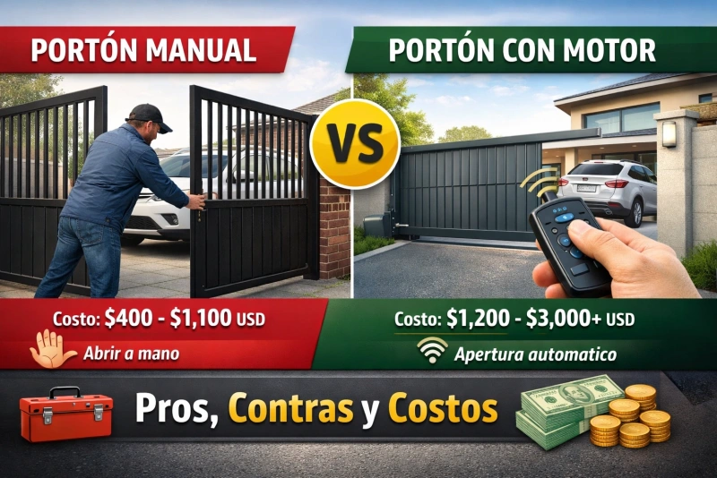 Portón automático o manual ventajas desventajas y costos